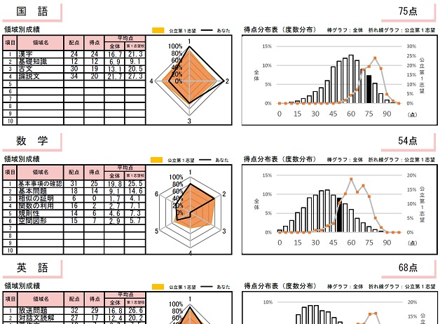 領域別成績